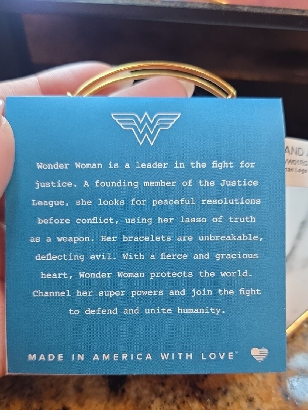 Alex and Ani Gold Wonder Woman Enamel Charm Bangle - Blue, Red - Picture 2 of 5